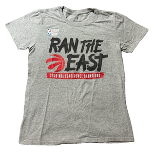 Fanatics Toronto Raptors Basketball Ran The East Grey T-Shirt, Youth XL